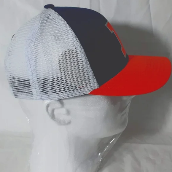 University Of Illinois Fighting Illini Cap Headgear Trucker Hat Navy/Orange - Picture 3 of 8